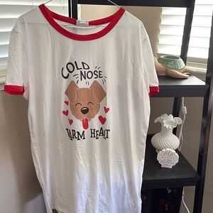 White and Red Dog Graphic T-Shirt